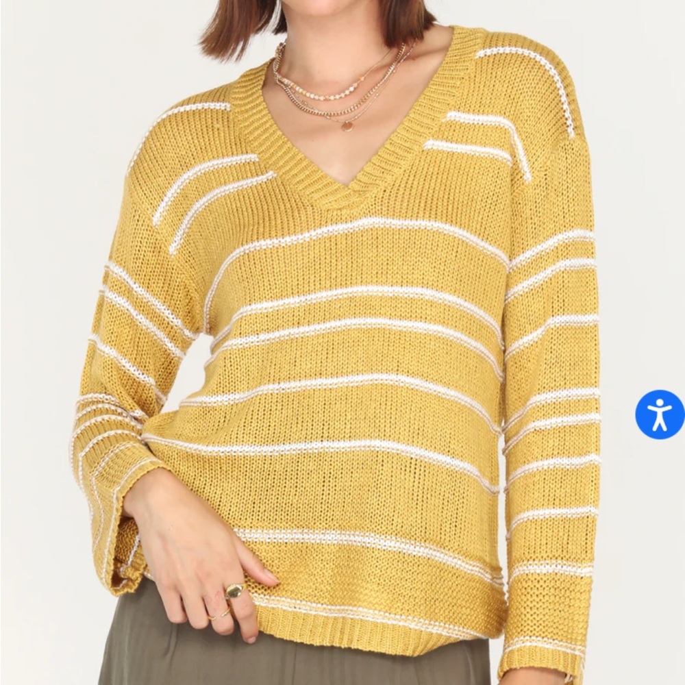 Greylin Larissa yellow striped knit sweater nwt size small